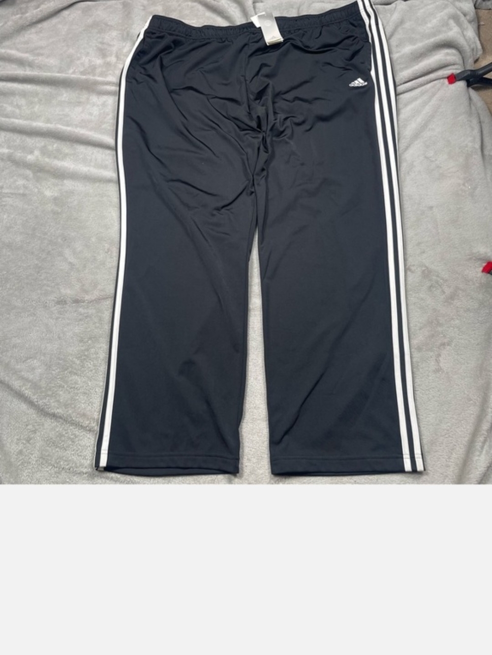 adidas Black Joggers with White Side Stripes - Kids